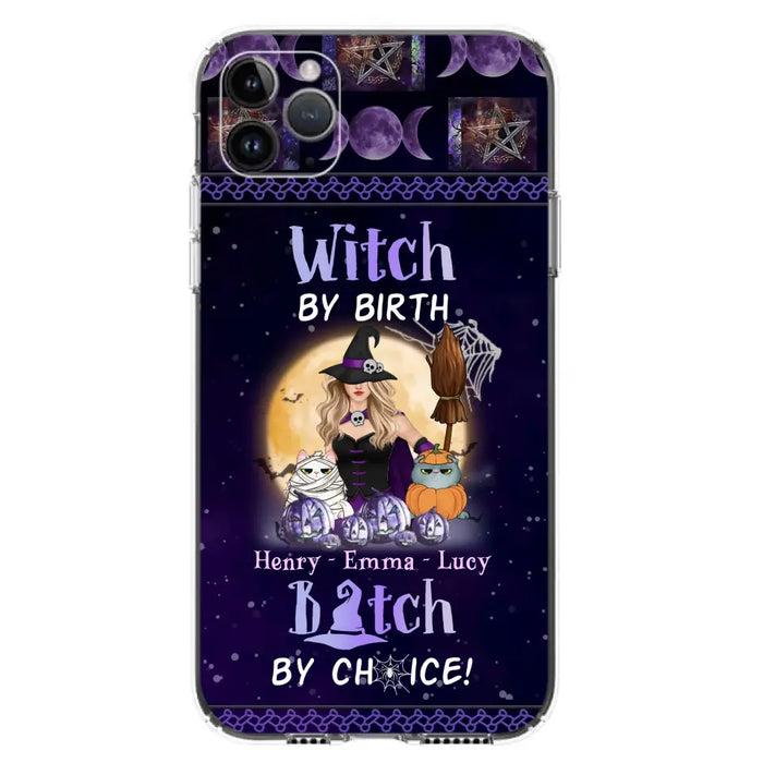 Custom Personalized Pet Witch Phone Case - Halloween Gift For Dog/ Cat Lover - Witch By Birth Bitch By Choice - Case For iPhone And Samsung