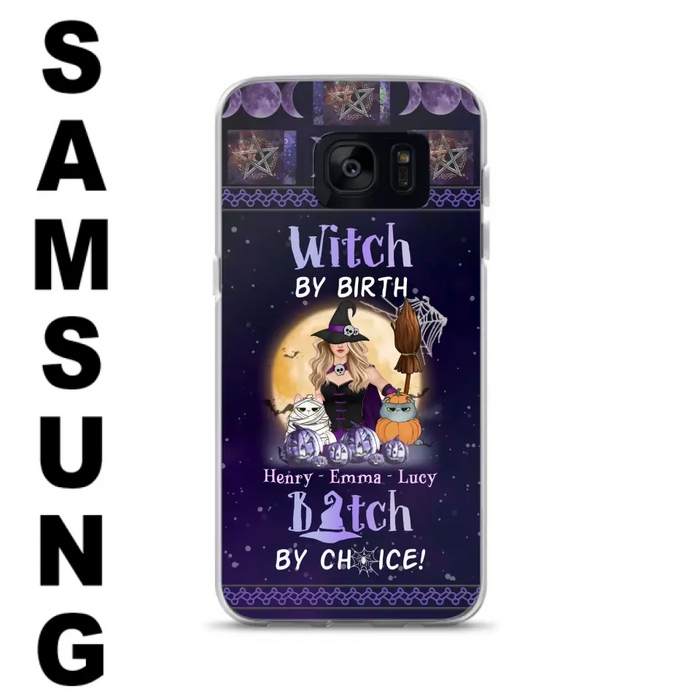 Custom Personalized Pet Witch Phone Case - Halloween Gift For Dog/ Cat Lover - Witch By Birth Bitch By Choice - Case For iPhone And Samsung