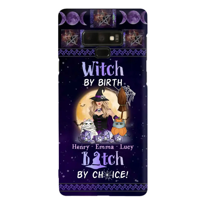 Custom Personalized Pet Witch Phone Case - Halloween Gift For Dog/ Cat Lover - Witch By Birth Bitch By Choice - Case For iPhone And Samsung