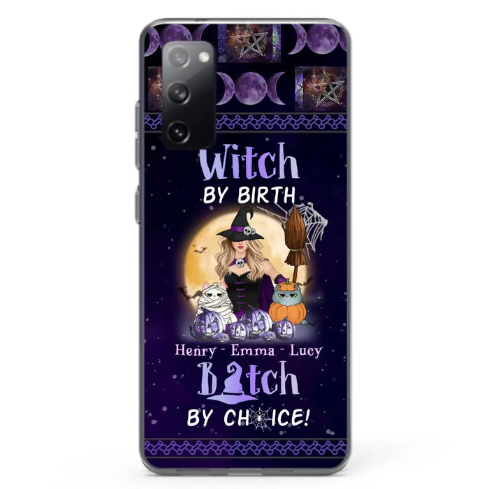 Custom Personalized Pet Witch Phone Case - Halloween Gift For Dog/ Cat Lover - Witch By Birth Bitch By Choice - Case For iPhone And Samsung