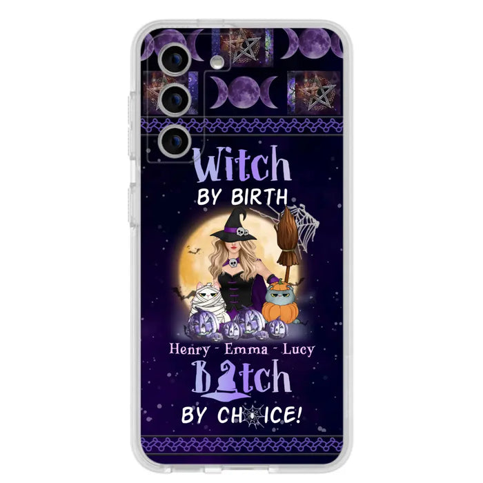 Custom Personalized Pet Witch Phone Case - Halloween Gift For Dog/ Cat Lover - Witch By Birth Bitch By Choice - Case For iPhone And Samsung