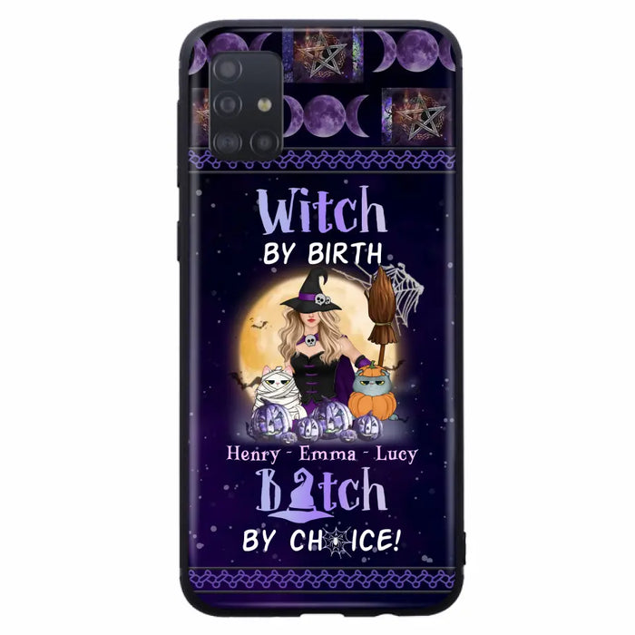 Custom Personalized Pet Witch Phone Case - Halloween Gift For Dog/ Cat Lover - Witch By Birth Bitch By Choice - Case For iPhone And Samsung