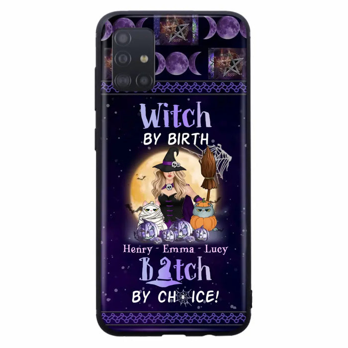 Custom Personalized Pet Witch Phone Case - Halloween Gift For Dog/ Cat Lover - Witch By Birth Bitch By Choice - Case For iPhone And Samsung