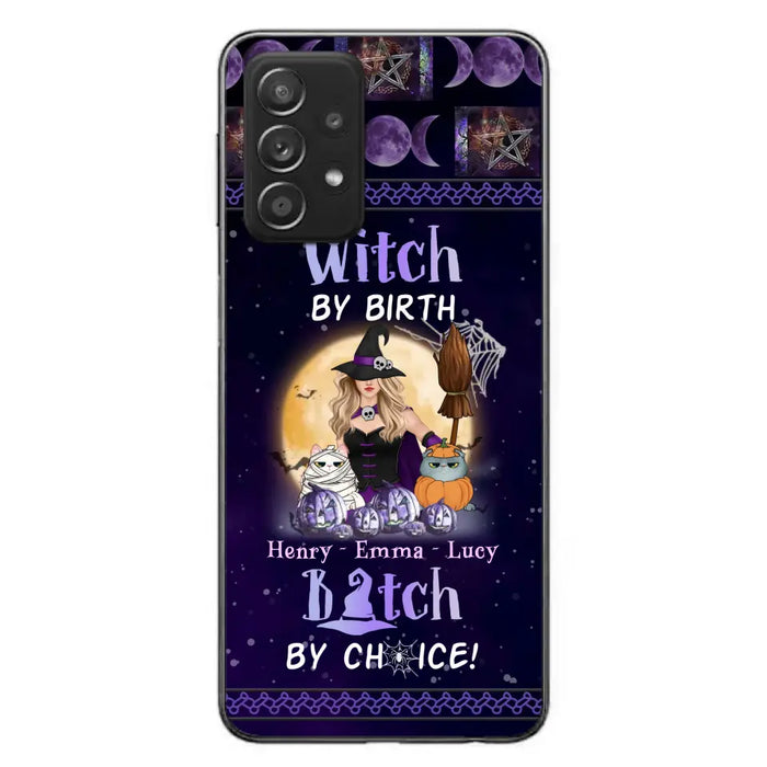 Custom Personalized Pet Witch Phone Case - Halloween Gift For Dog/ Cat Lover - Witch By Birth Bitch By Choice - Case For iPhone And Samsung