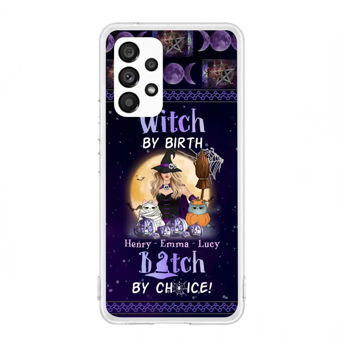 Custom Personalized Pet Witch Phone Case - Halloween Gift For Dog/ Cat Lover - Witch By Birth Bitch By Choice - Case For iPhone And Samsung