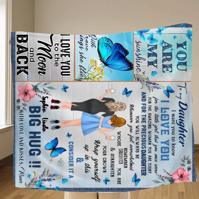 Personalized To My Daughter Quilt/Fleece Throw Blanket - Gift Idea From Mother To Daughter - You're My Sunshine