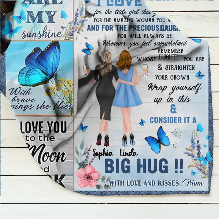 Personalized To My Daughter Quilt/Fleece Throw Blanket - Gift Idea From Mother To Daughter - You're My Sunshine