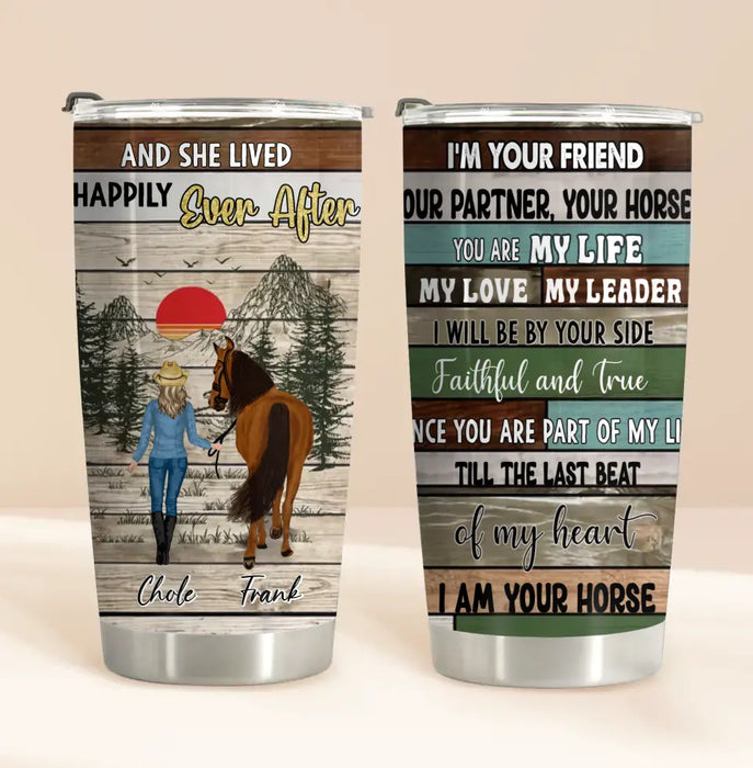 Custom Personalized Horse Girl Tumbler - Upto 4 Horses - Gift Idea For Horse Lover - I Am Your Horse