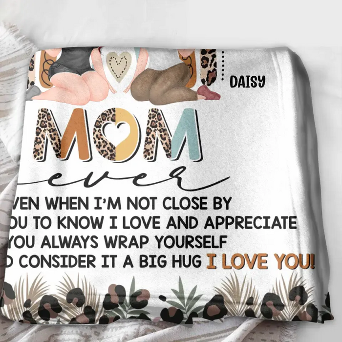 Personalized Mom Fleece Throw/Quilt Blanket - Mom with up to 3 Children - Mother's Day Gift Idea - Best Mom Ever