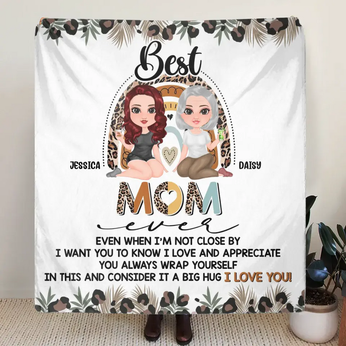 Personalized Mom Fleece Throw/Quilt Blanket - Mom with up to 3 Children - Mother's Day Gift Idea - Best Mom Ever