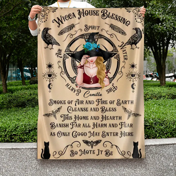 Custom Personalized Witch Flag Sign - Halloween Gift Idea For Witch Lovers - Wicca House Blessing
