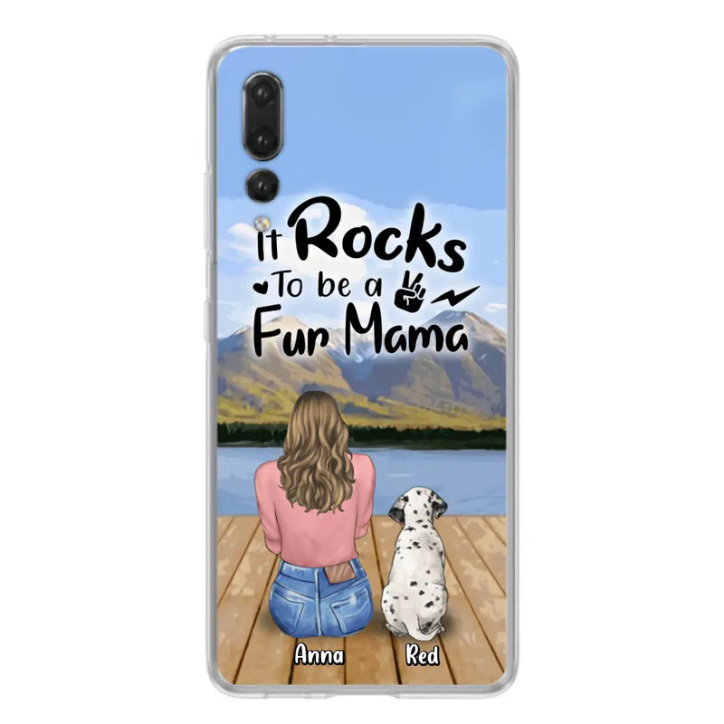 Personalized Pet Mom/Pet Dad Phone Case - Gifts For Pet Lovers With Up to 4 Dogs/Cats/Rabbits - It Rocks To Be A Fur Mama - Case For Xiaomi/Oppo/Huawei