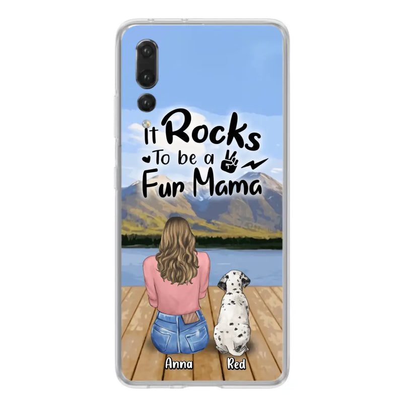 Personalized Pet Mom/Pet Dad Phone Case - Gifts For Pet Lovers With Up to 4 Dogs/Cats/Rabbits - It Rocks To Be A Fur Mama - Case For Xiaomi/Oppo/Huawei