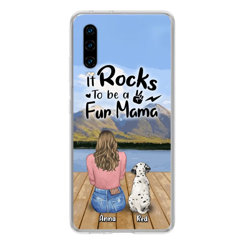 Personalized Pet Mom/Pet Dad Phone Case - Gifts For Pet Lovers With Up to 4 Dogs/Cats/Rabbits - It Rocks To Be A Fur Mama - Case For Xiaomi/Oppo/Huawei