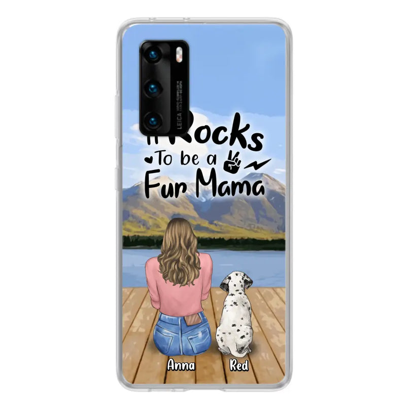 Personalized Pet Mom/Pet Dad Phone Case - Gifts For Pet Lovers With Up to 4 Dogs/Cats/Rabbits - It Rocks To Be A Fur Mama - Case For Xiaomi/Oppo/Huawei