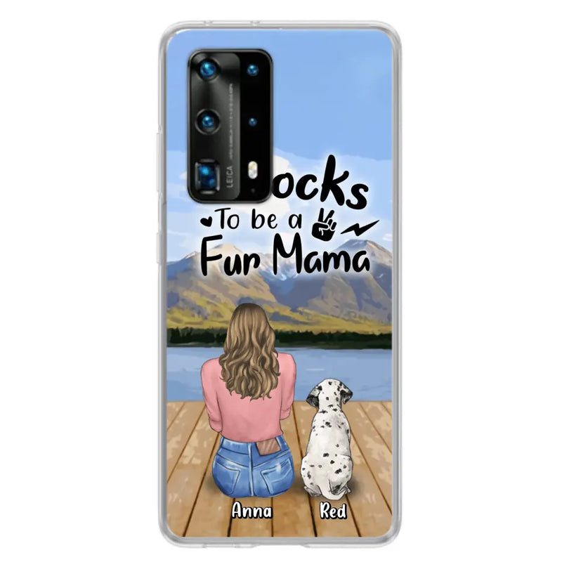 Personalized Pet Mom/Pet Dad Phone Case - Gifts For Pet Lovers With Up to 4 Dogs/Cats/Rabbits - It Rocks To Be A Fur Mama - Case For Xiaomi/Oppo/Huawei