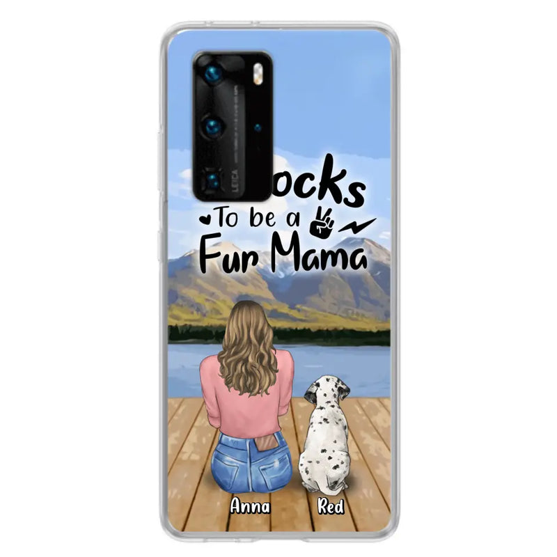 Personalized Pet Mom/Pet Dad Phone Case - Gifts For Pet Lovers With Up to 4 Dogs/Cats/Rabbits - It Rocks To Be A Fur Mama - Case For Xiaomi/Oppo/Huawei