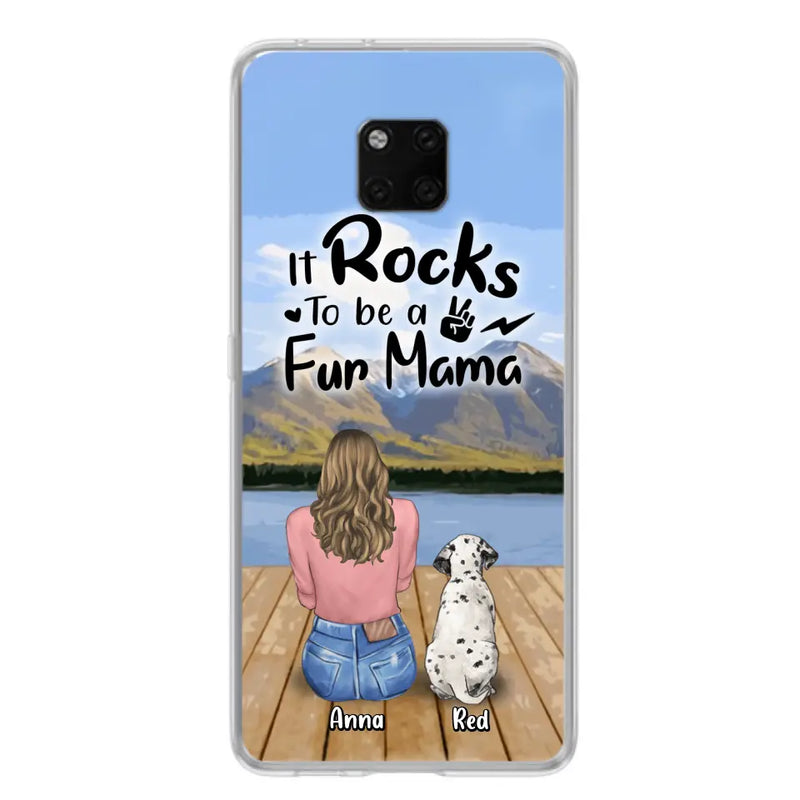 Personalized Pet Mom/Pet Dad Phone Case - Gifts For Pet Lovers With Up to 4 Dogs/Cats/Rabbits - It Rocks To Be A Fur Mama - Case For Xiaomi/Oppo/Huawei
