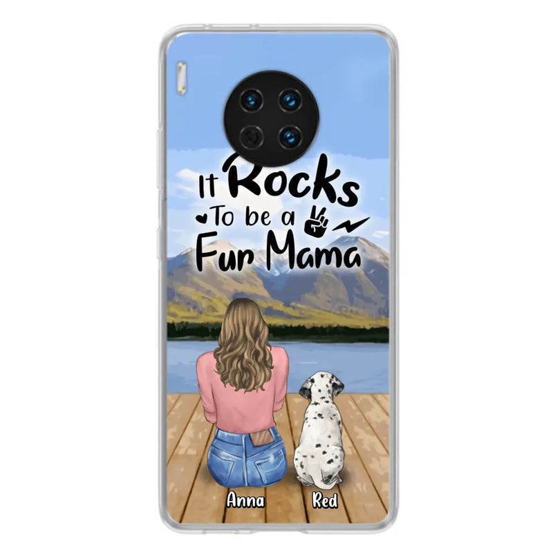Personalized Pet Mom/Pet Dad Phone Case - Gifts For Pet Lovers With Up to 4 Dogs/Cats/Rabbits - It Rocks To Be A Fur Mama - Case For Xiaomi/Oppo/Huawei