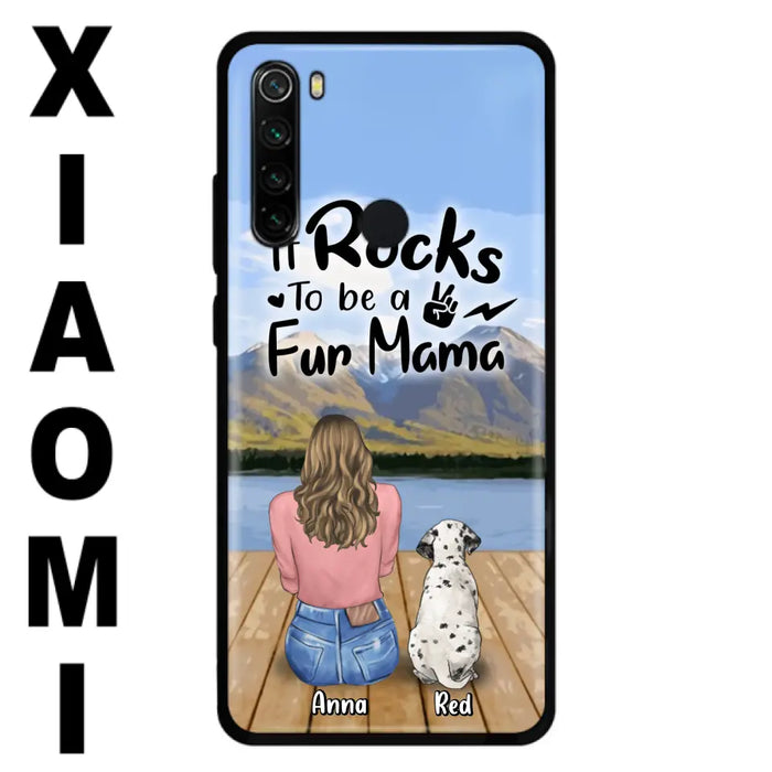 Custom Personalized Pet Mom/Pet Dad Phone Case - Gifts For Pet Lovers With Up to 4 Dogs/ Cats/ Rabbits - It Rocks To Be A Fur Mama - Case For Xiaomi/ Oppo/ Huawei