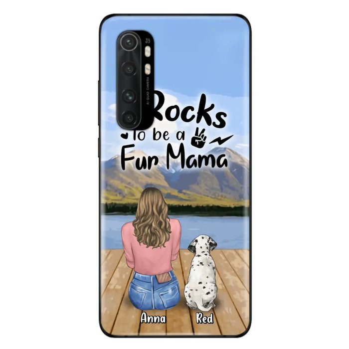 Custom Personalized Pet Mom/Pet Dad Phone Case - Gifts For Pet Lovers With Up to 4 Dogs/ Cats/ Rabbits - It Rocks To Be A Fur Mama - Case For Xiaomi/ Oppo/ Huawei