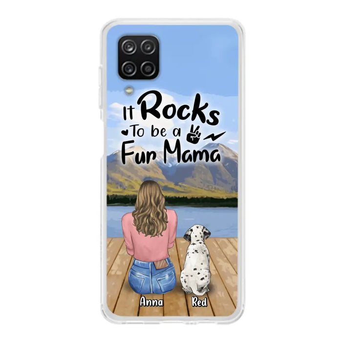 Custom Personalized Pet Mom/Pet Dad Phone Case - Gifts For Pet Lovers With Up to 4 Dogs/ Cats/ Rabbits - It Rocks To Be A Fur Mama