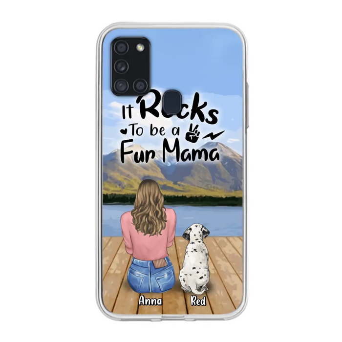 Custom Personalized Pet Mom/Pet Dad Phone Case - Gifts For Pet Lovers With Up to 4 Dogs/ Cats/ Rabbits - It Rocks To Be A Fur Mama