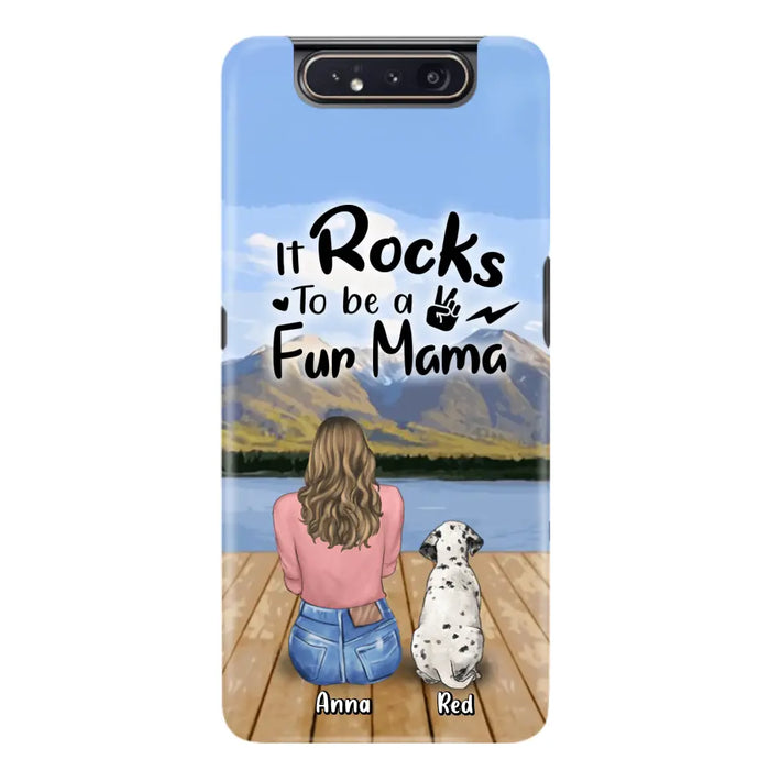 Custom Personalized Pet Mom/Pet Dad Phone Case - Gifts For Pet Lovers With Up to 4 Dogs/ Cats/ Rabbits - It Rocks To Be A Fur Mama
