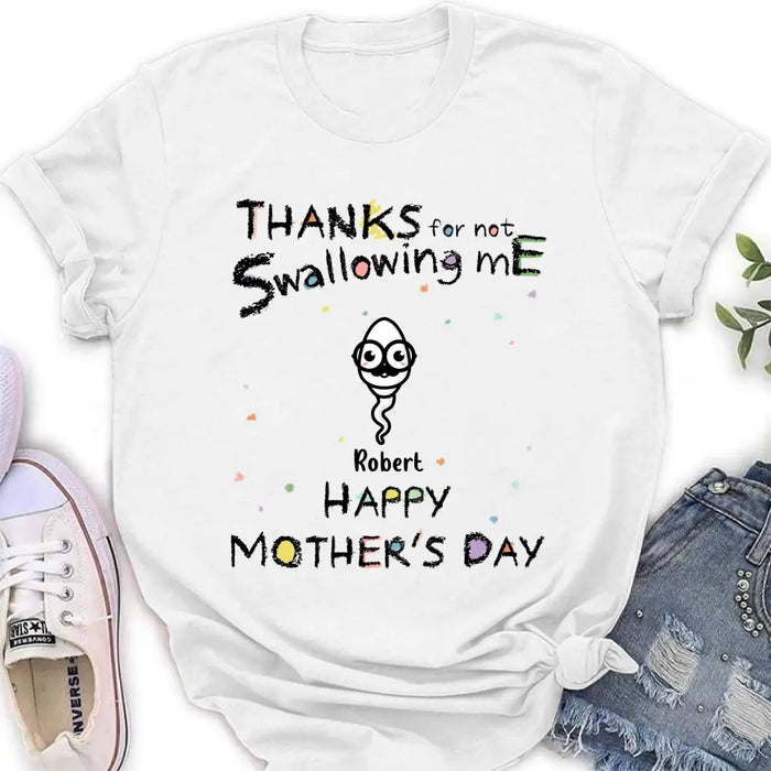 Personalized Sperms Shirt/Hoodie - Gift Idea For Mother's Day - Up to 10 Sperms - Thanks For Not Swallowing Us
