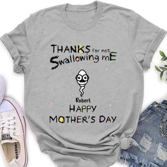 Personalized Sperms Shirt/Hoodie - Gift Idea For Mother's Day - Up to 10 Sperms - Thanks For Not Swallowing Us