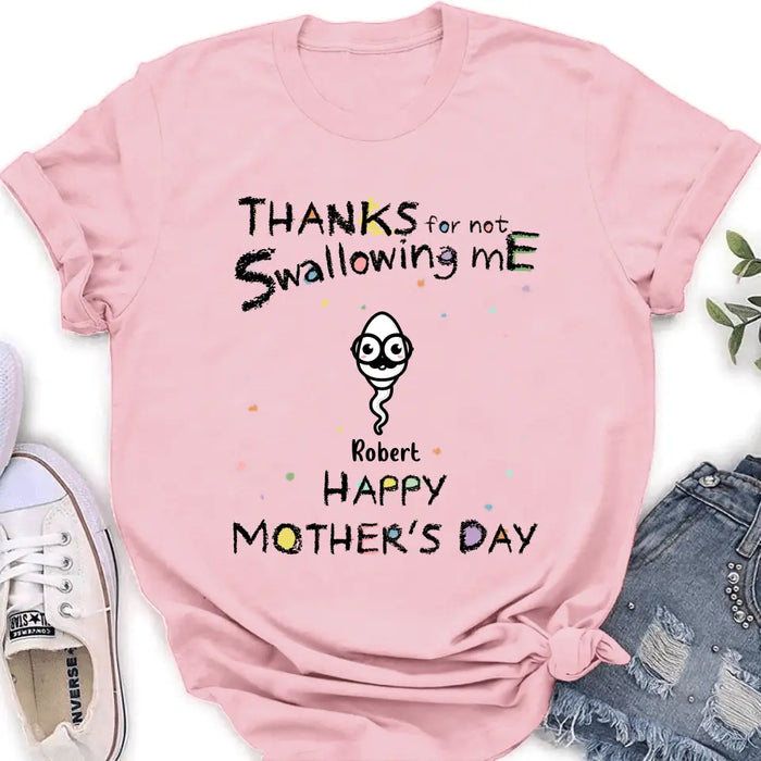 Personalized Sperms Shirt/Hoodie - Gift Idea For Mother's Day - Up to 10 Sperms - Thanks For Not Swallowing Us