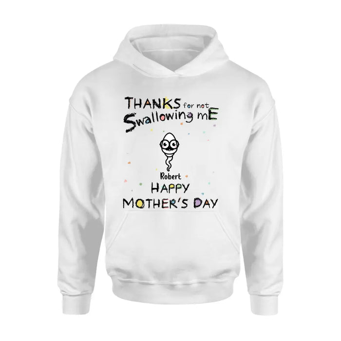 Personalized Sperms Shirt/Hoodie - Gift Idea For Mother's Day - Up to 10 Sperms - Thanks For Not Swallowing Us