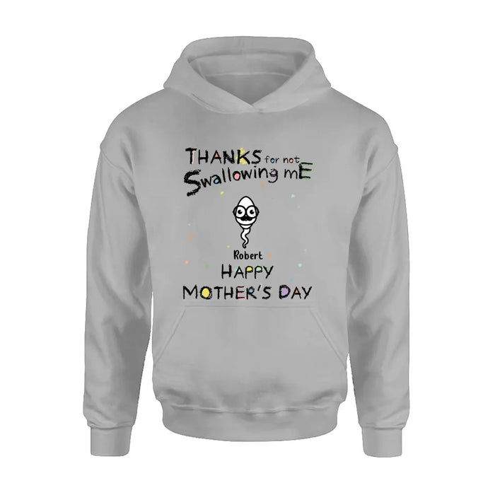 Personalized Sperms Shirt/Hoodie - Gift Idea For Mother's Day - Up to 10 Sperms - Thanks For Not Swallowing Us
