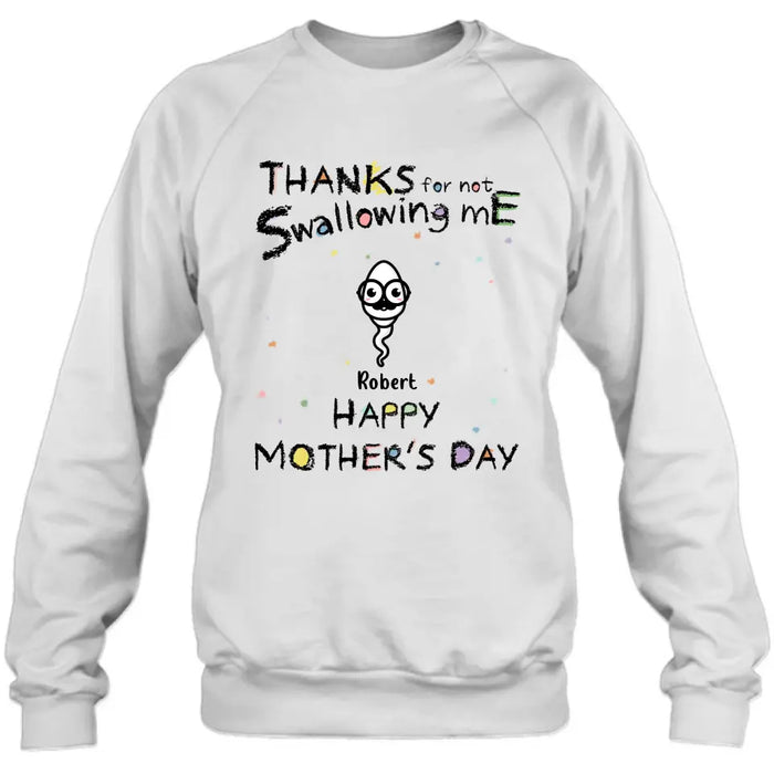 Personalized Sperms Shirt/Hoodie - Gift Idea For Mother's Day - Up to 10 Sperms - Thanks For Not Swallowing Us