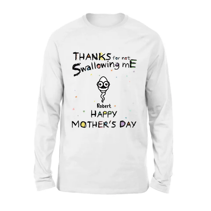 Personalized Sperms Shirt/Hoodie - Gift Idea For Mother's Day - Up to 10 Sperms - Thanks For Not Swallowing Us