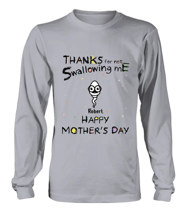 Personalized Sperms Shirt/Hoodie - Gift Idea For Mother's Day - Up to 10 Sperms - Thanks For Not Swallowing Us