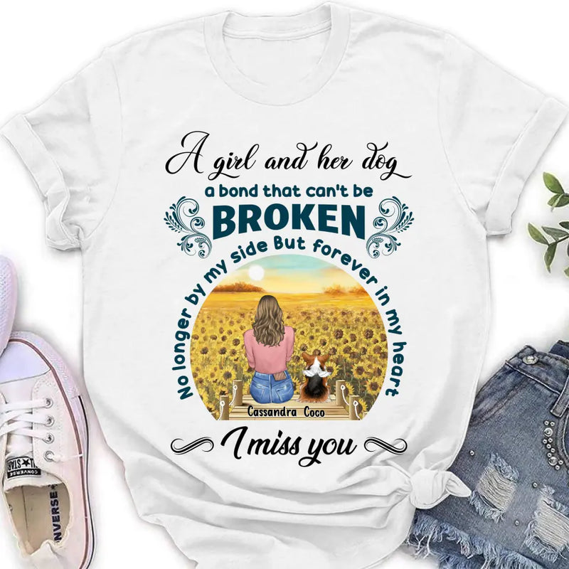 Personalized Pet Mom Shirt/Hoodie - Gift Idea For Dog/Cat Lover/Mother's Day - Up to 4 Pets - A Girl And Her Dog A Bond That Can't Be Broken