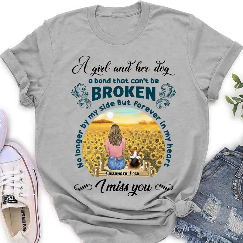 Personalized Pet Mom Shirt/Hoodie - Gift Idea For Dog/Cat Lover/Mother's Day - Up to 4 Pets - A Girl And Her Dog A Bond That Can't Be Broken