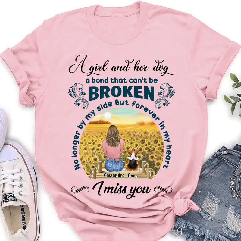 Personalized Pet Mom Shirt/Hoodie - Gift Idea For Dog/Cat Lover/Mother's Day - Up to 4 Pets - A Girl And Her Dog A Bond That Can't Be Broken
