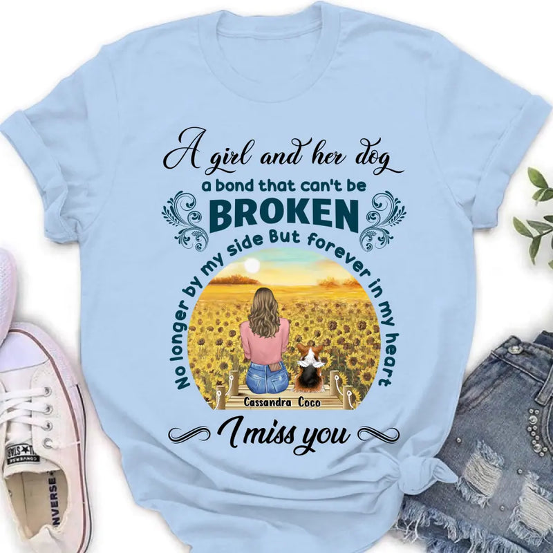 Personalized Pet Mom Shirt/Hoodie - Gift Idea For Dog/Cat Lover/Mother's Day - Up to 4 Pets - A Girl And Her Dog A Bond That Can't Be Broken