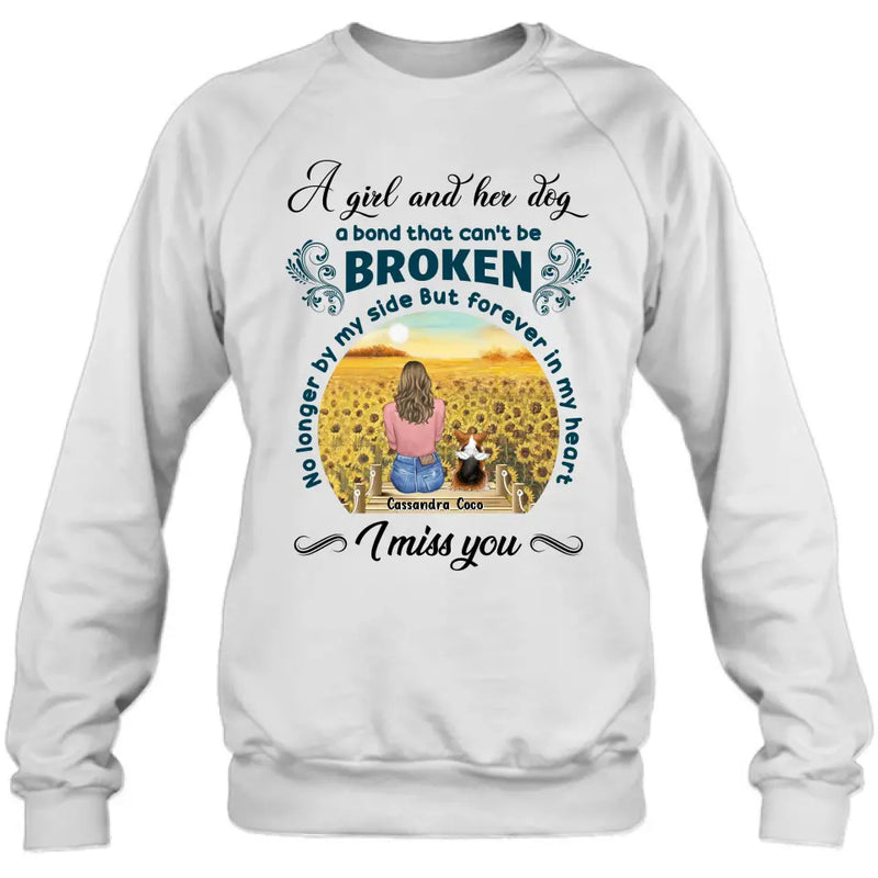 Personalized Pet Mom Shirt/Hoodie - Gift Idea For Dog/Cat Lover/Mother's Day - Up to 4 Pets - A Girl And Her Dog A Bond That Can't Be Broken