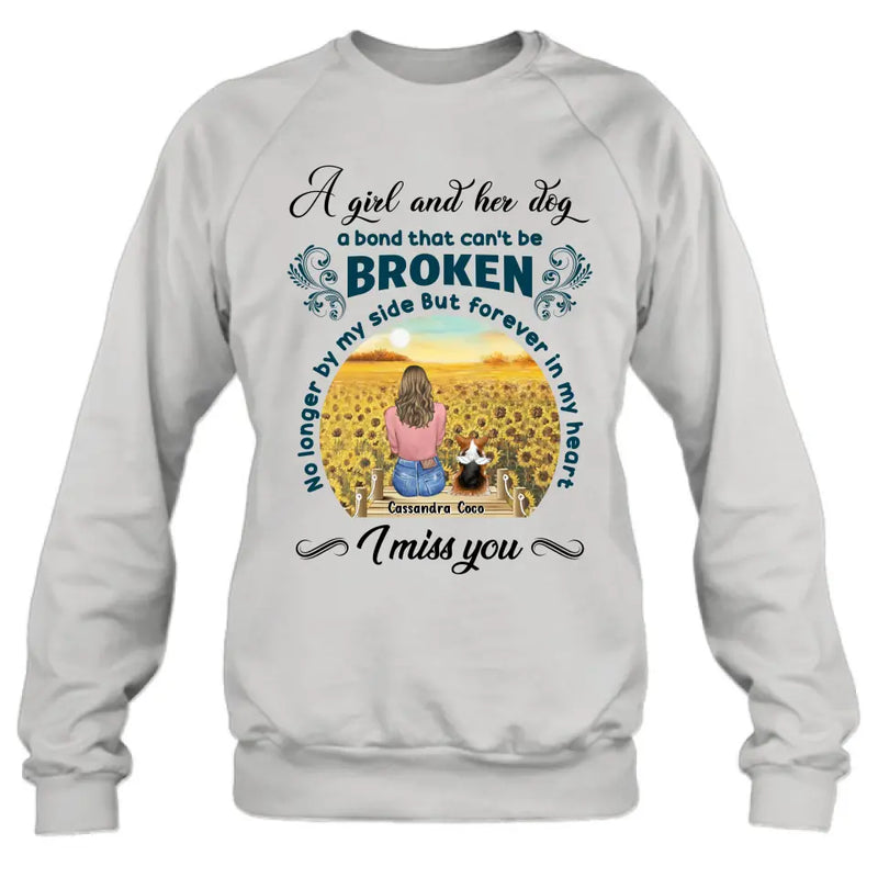 Personalized Pet Mom Shirt/Hoodie - Gift Idea For Dog/Cat Lover/Mother's Day - Up to 4 Pets - A Girl And Her Dog A Bond That Can't Be Broken
