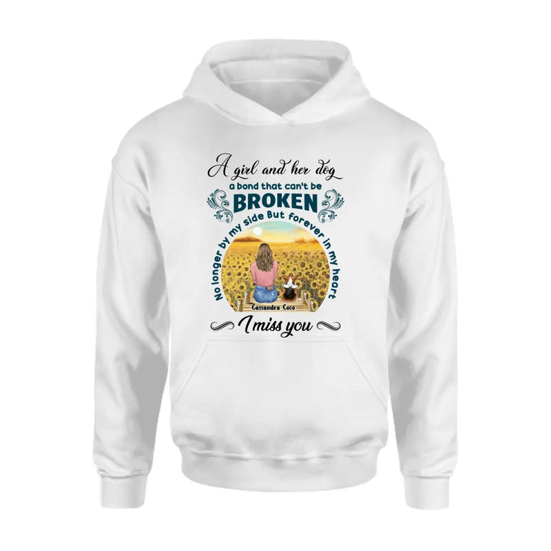 Personalized Pet Mom Shirt/Hoodie - Gift Idea For Dog/Cat Lover/Mother's Day - Up to 4 Pets - A Girl And Her Dog A Bond That Can't Be Broken