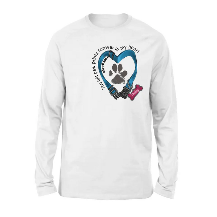 Custom Personalized Dog Collar Rainbow Print Shirt/ Hoodie - Gift Idea For Dog Lover/ Mother's Day/Father's Day - The Road To My Heart Is Paved With Paw Prints