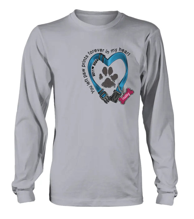 Custom Personalized Dog Collar Rainbow Print Shirt/ Hoodie - Gift Idea For Dog Lover/ Mother's Day/Father's Day - The Road To My Heart Is Paved With Paw Prints
