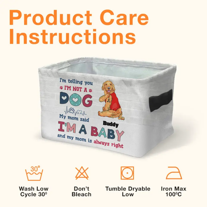 Personalized Pet Storage Box - Up to 10 Dogs/Cats - Gift Idea for Pet Lovers - I'm Telling You I'm Not A Dog