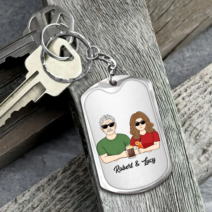 Custom Personalized Grandpa Aluminum Keychain - Gift Idea For Grandpa/Father's Day - Grandpa Knows Every Thing