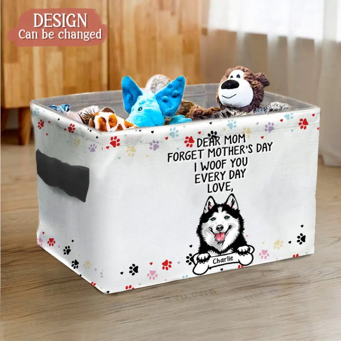 Personalized Dog Storage Box - Up to 7 Dogs - Mother's Day Gift Idea for Dog Mom - Thanks For Picking Up Our Poop And Stuff