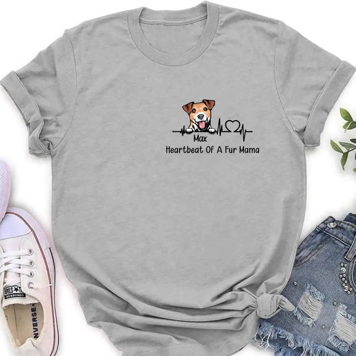 Custom Personalized Dog Shirt/ Hoodie - Gift Idea For Dog Lover/ Mother's Day/Father's Day - Heartbeat Of A Fur Mama