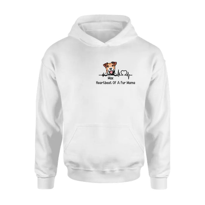 Custom Personalized Dog Shirt/ Hoodie - Gift Idea For Dog Lover/ Mother's Day/Father's Day - Heartbeat Of A Fur Mama